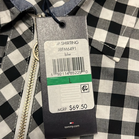 NWT Tommy Hilfiger Black & White Half Zip Top - Picture 5 of 16